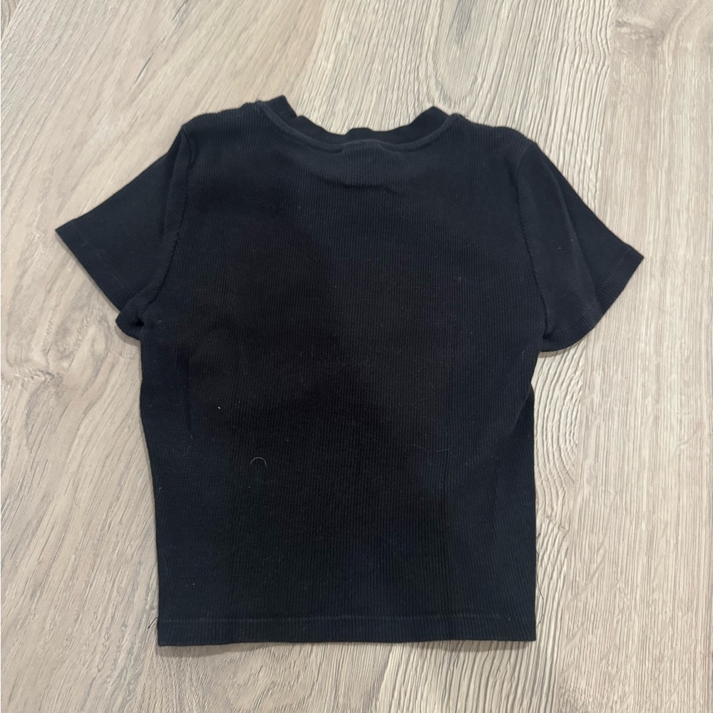 TNA Black Ribbed T-Shirt - Picture 2 of 3